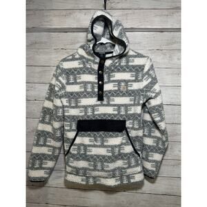 Carhartt Girls Long-Sleeve Fleece Quarter-Snap Sweatshirt Youth XL 14 Aztec Gray